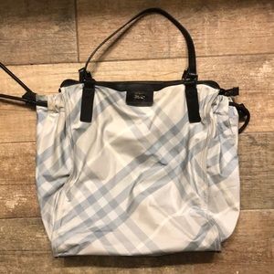 Burberry Blue Large Check Tote